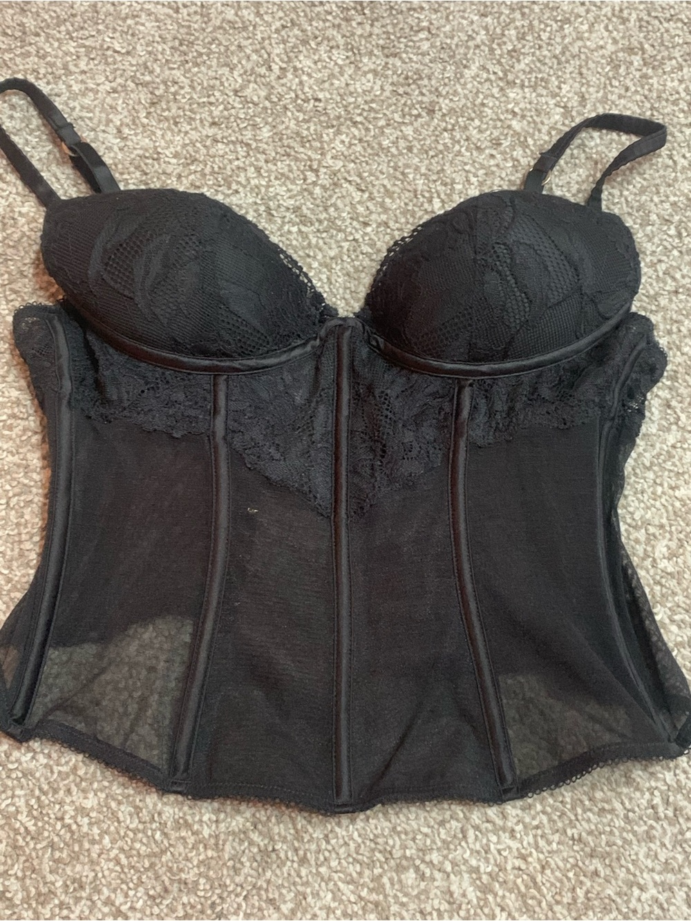 La SENZA Black Lace Bustier Corset Top